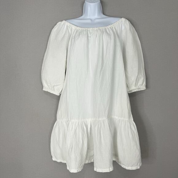 Tommy Bahama Womens St. Lucia Coverup Dress Medium White Linen Beach Preppy Boho - Picture 1 of 15